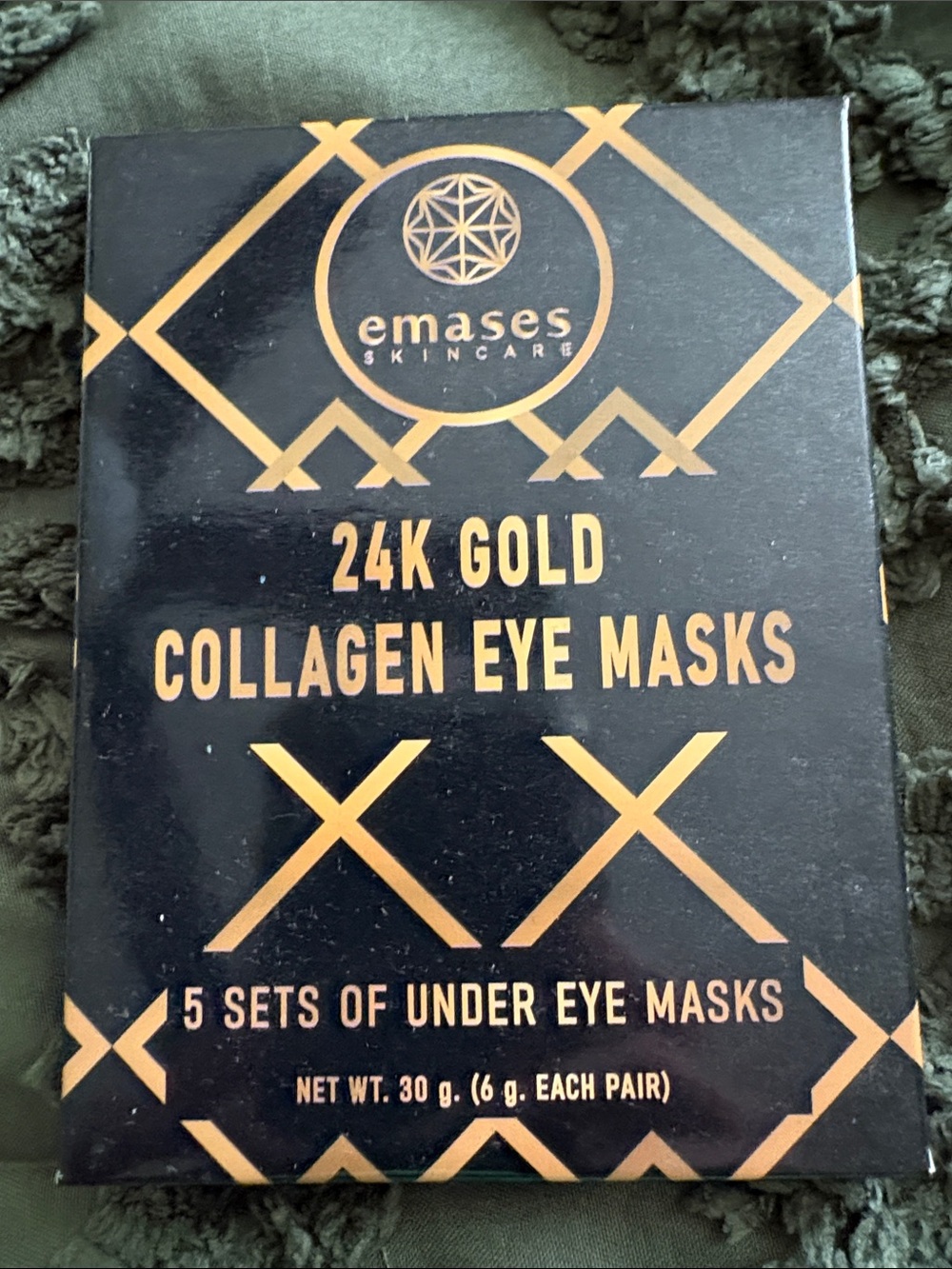 Emases 24K Gold Collagen Eye Masks - Black & Gold